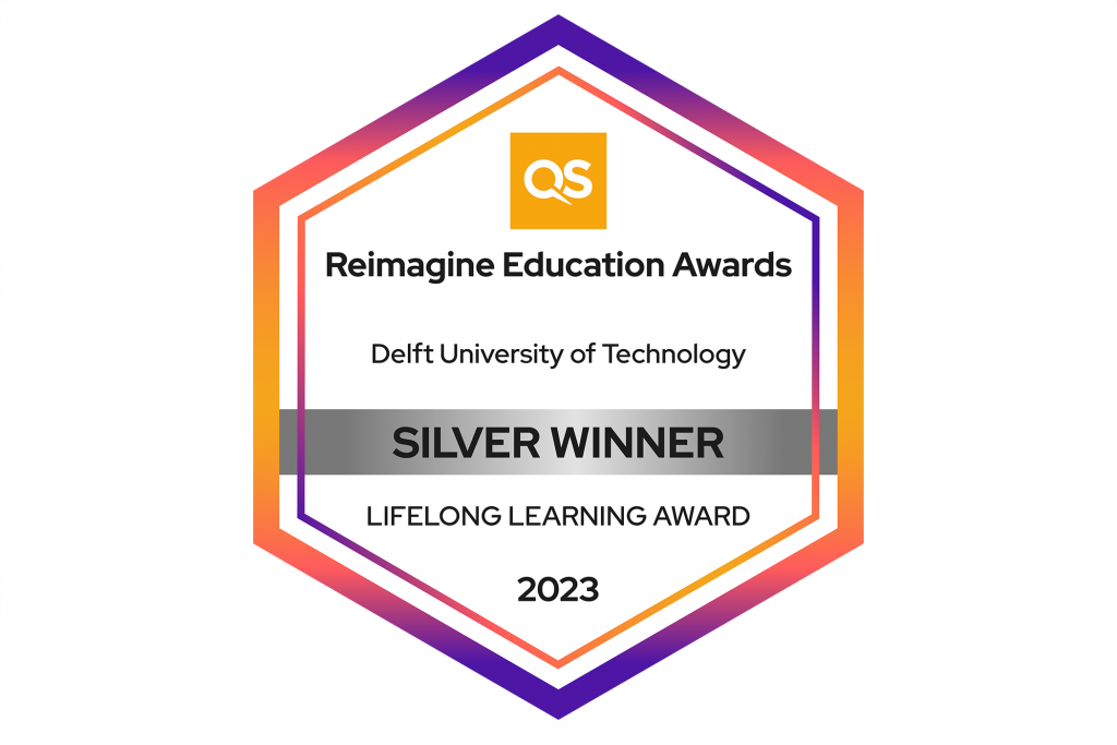 Announcing the TU as the Silver winner in the category Lifelong learning of the QS Reimagining Education Awards