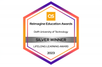 Announcing the TU as the Silver winner in the category Lifelong learning of the QS Reimagining Education Awards